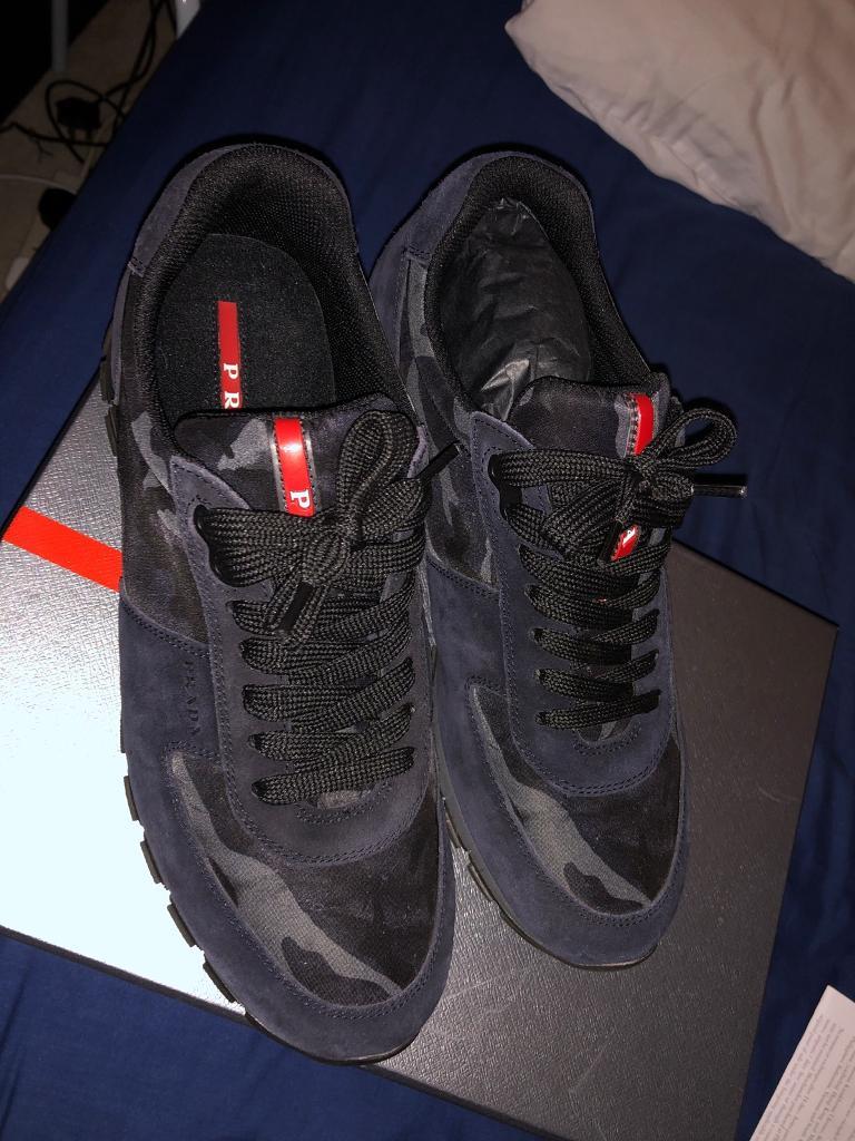 prada grey camo trainers